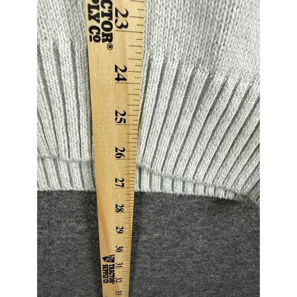 Nautica Anchor Cable Knit Preppy Sweater‎ Crew Neck Long Sleeve Gray Mens Size L